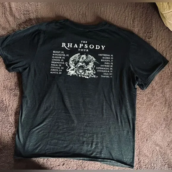 QUEEN AND ADAM LAMBERT T SHIRT BLAVK MENS LARGE CAN BE UNISEX - Picture 4 of 4